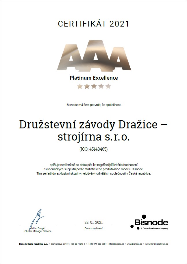 Medzinárodný certifikát AAA Platinum